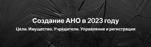 Создание АНО в 2023 году Создание АНО в 2023 году