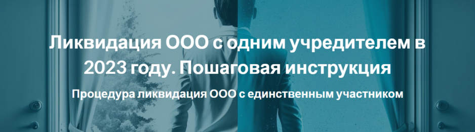 Ликвидация ООО с одним учредителем в 2023 году. Пошаговая инструкция
