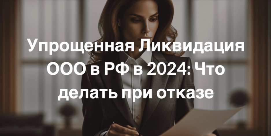 Упрощенная Ликвидация ООО в РФ в 2024: Что делать при отказе