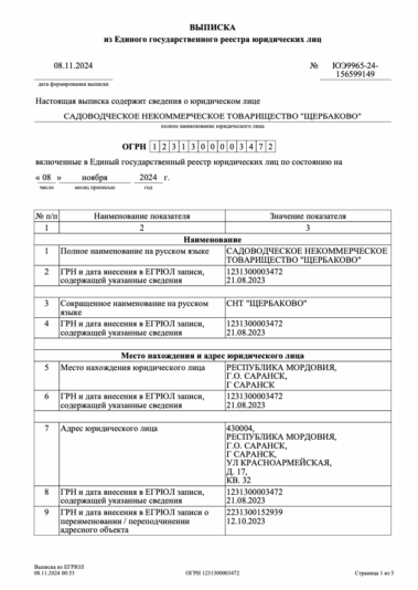 Зарегистрированное СНТ