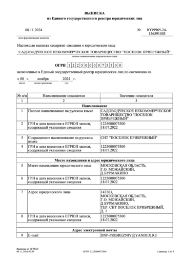 Зарегистрированное СНТ