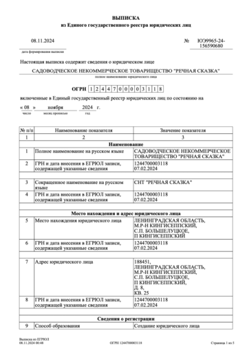 Зарегистрированное СНТ