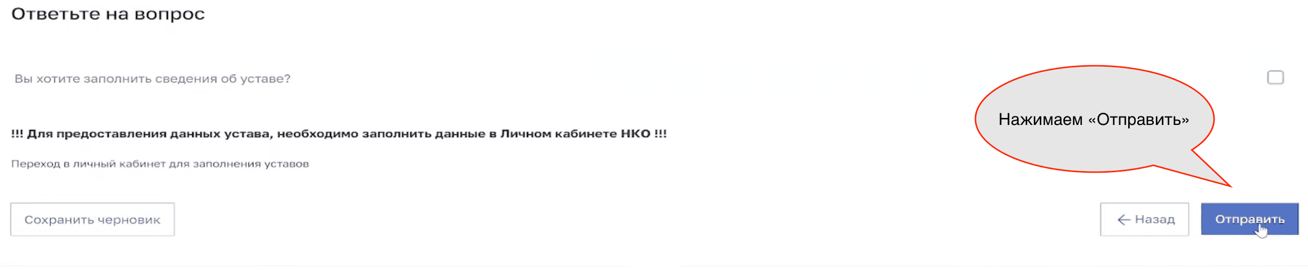 Отправляем устав НКО Минюсту